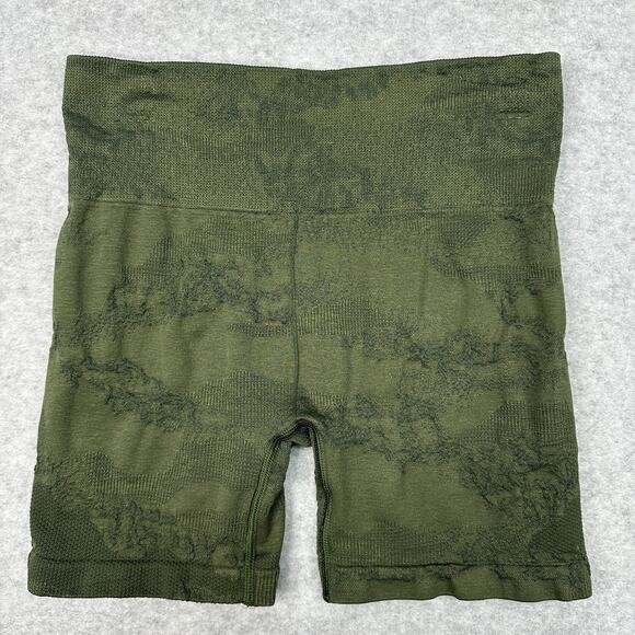 Gymshark Adapt Camo Seamless Workout Short WMNS XS Green Jacquard Stretchy - Picture 5 of 5